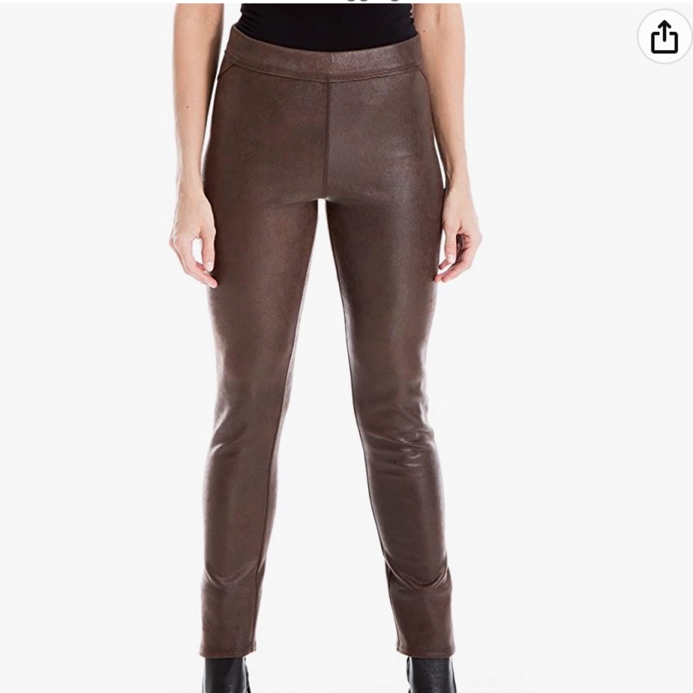 Faux leather jeggings by Max Studio